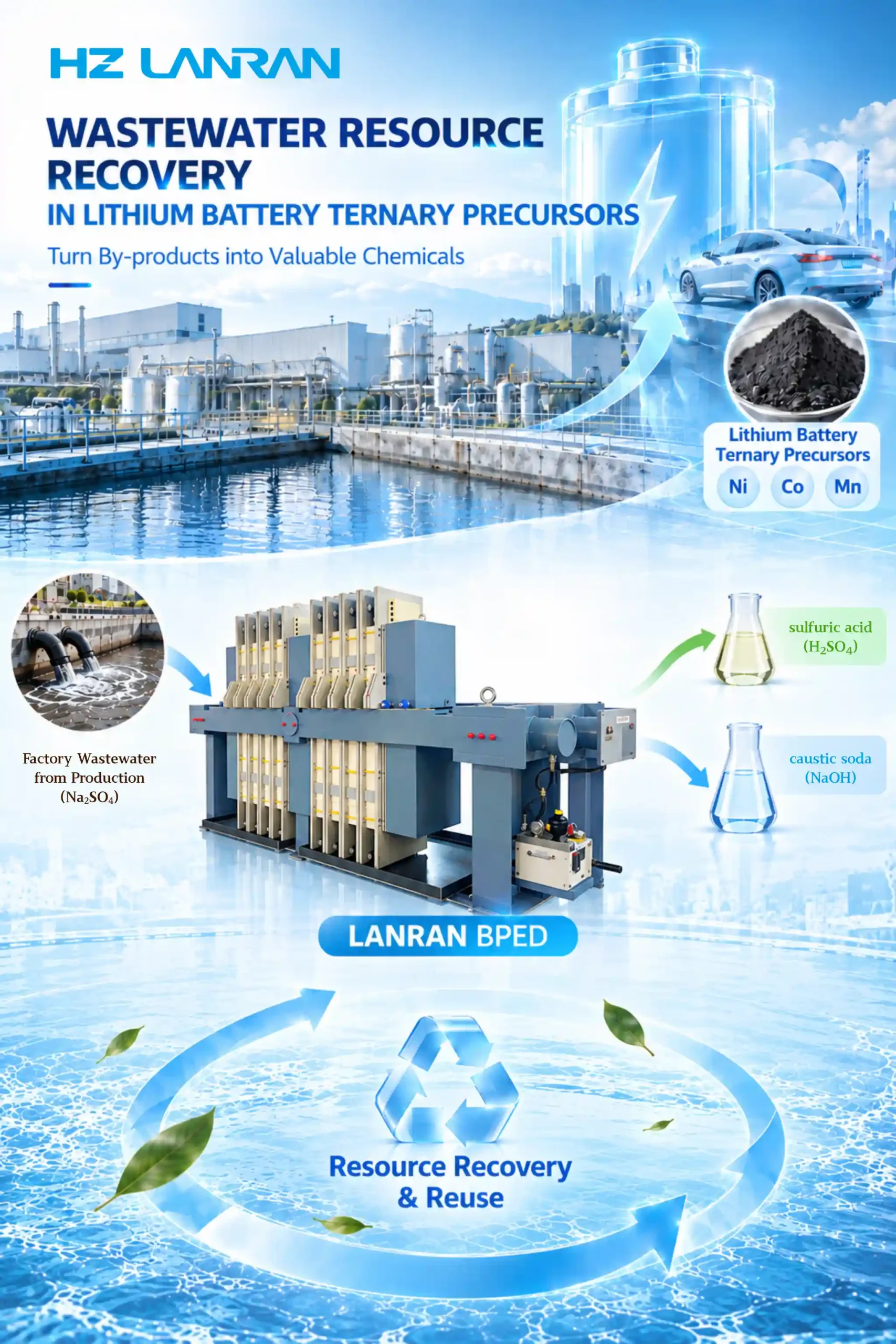 Sodium Sulfate Recovery from Ternary Precursor Production with BPED Technology